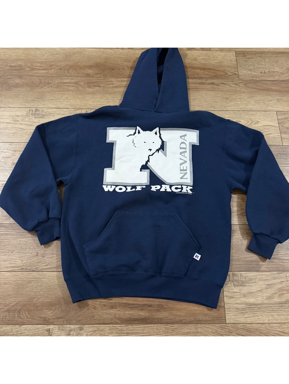 Vtg 90s Russell Athletic Nevada Wolf Pack Hoodie L USA